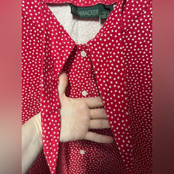 Bushwacker VINTAGE Button Star Top Long Collar Women’s M - Picture 2 of 3